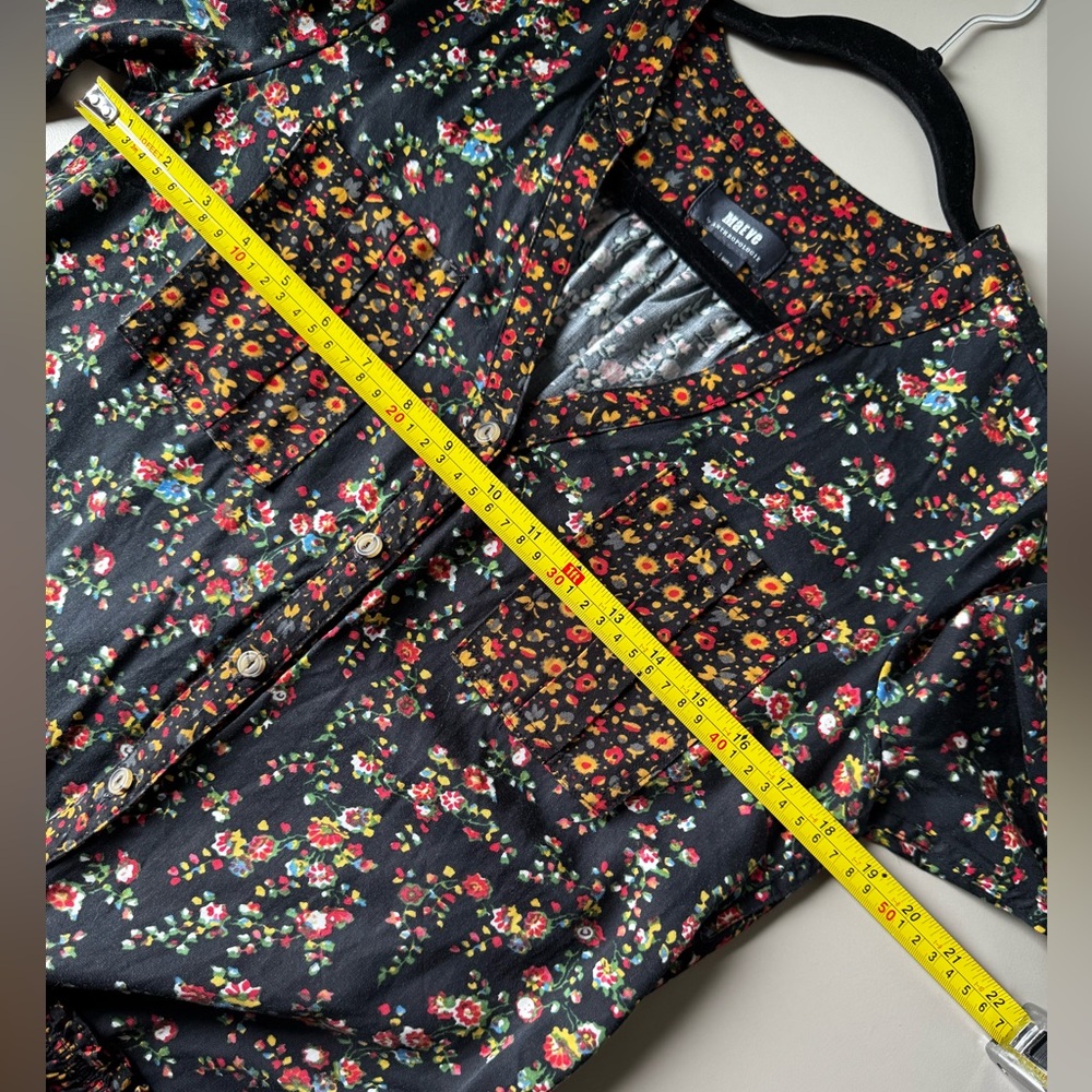 Anthropologie Maeve Floral black Tunic Dress 0 - Picture 14 of 15